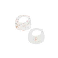 SET 2 BABEROS 19X19 COTAGE BLANCO/ROSA